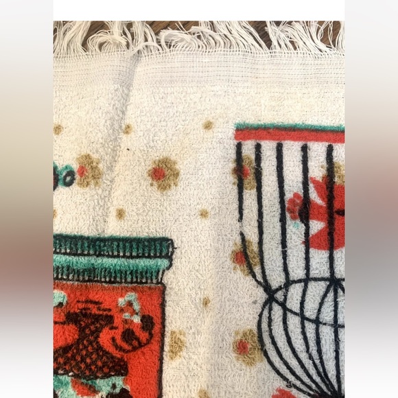 70s Retro VTG Kitchen Bath Hand Towel Fringe Stein Ship Iron - Picture 4 of 7